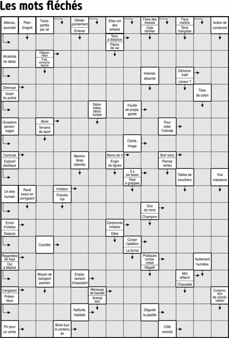 Les mots fléchés
