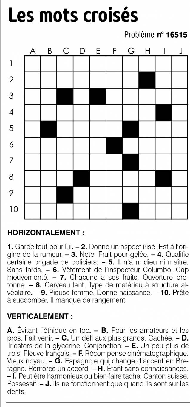 Les mots croisés