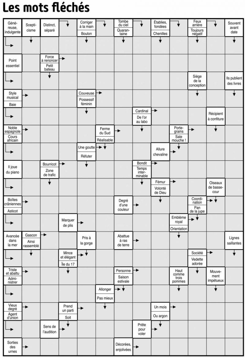 Les mots fléchés