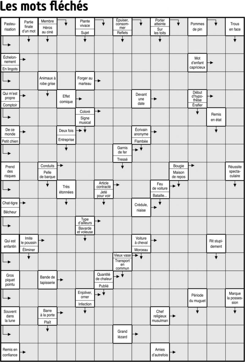 Les mots fléchés