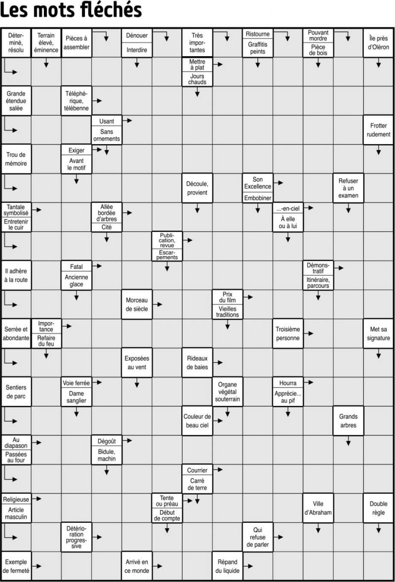 Les mots fléchés