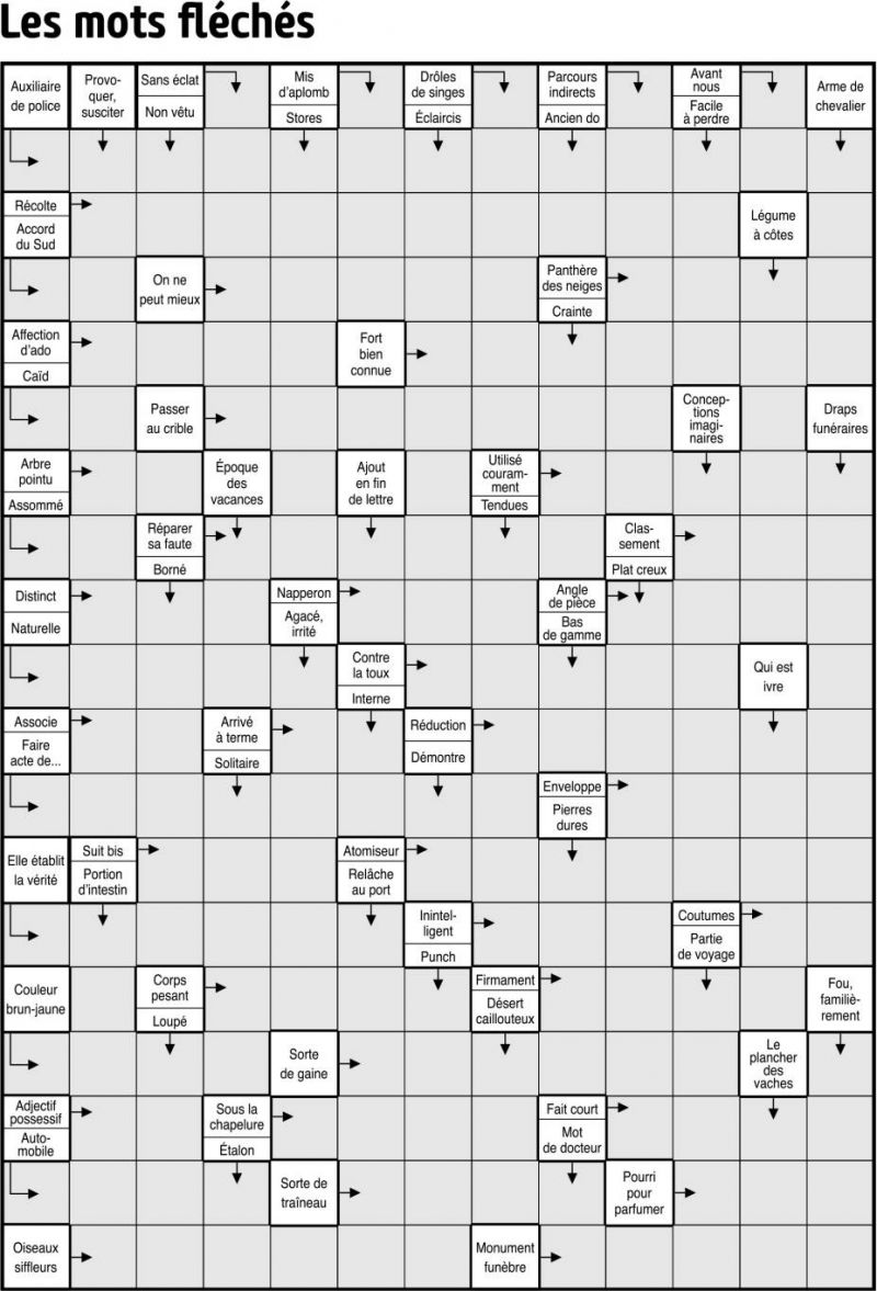 Les mots fléchés