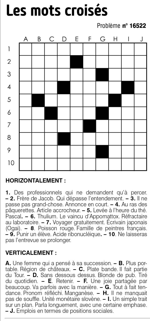 Les mots croisés
