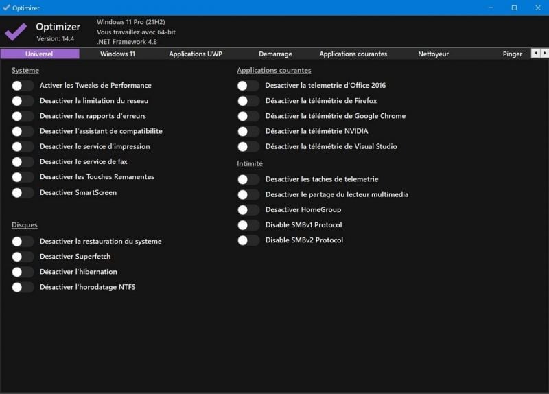 Nettoyer, optimiser et personnaliser Windows