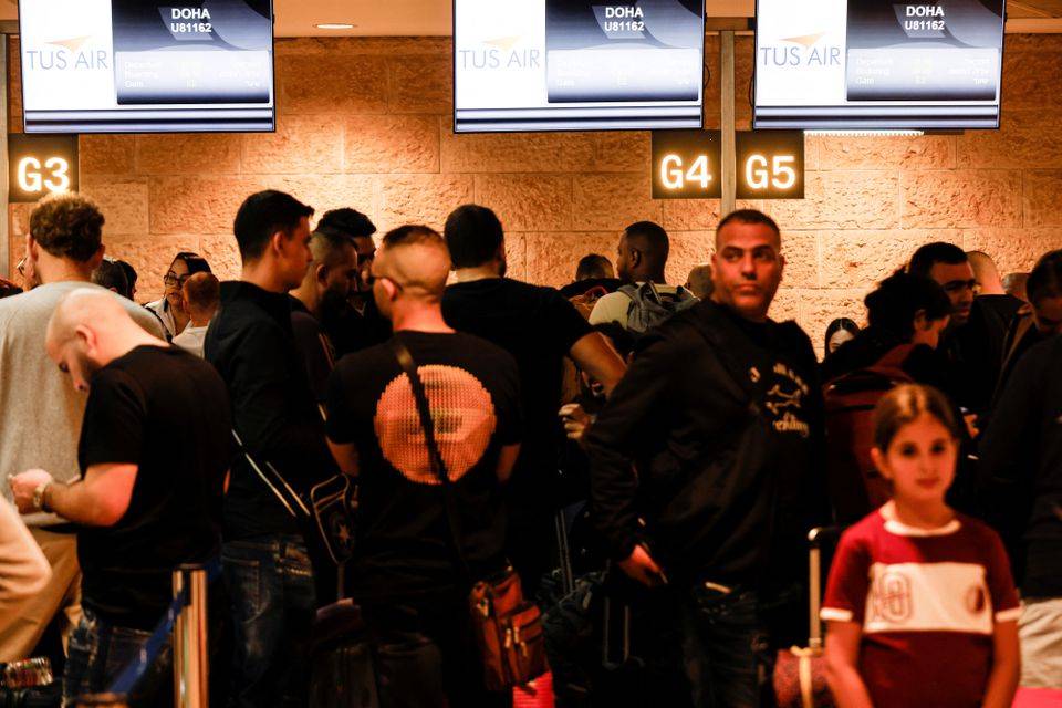 With balloons and contact cards, first Israel-Qatar flight heads to World Cup
