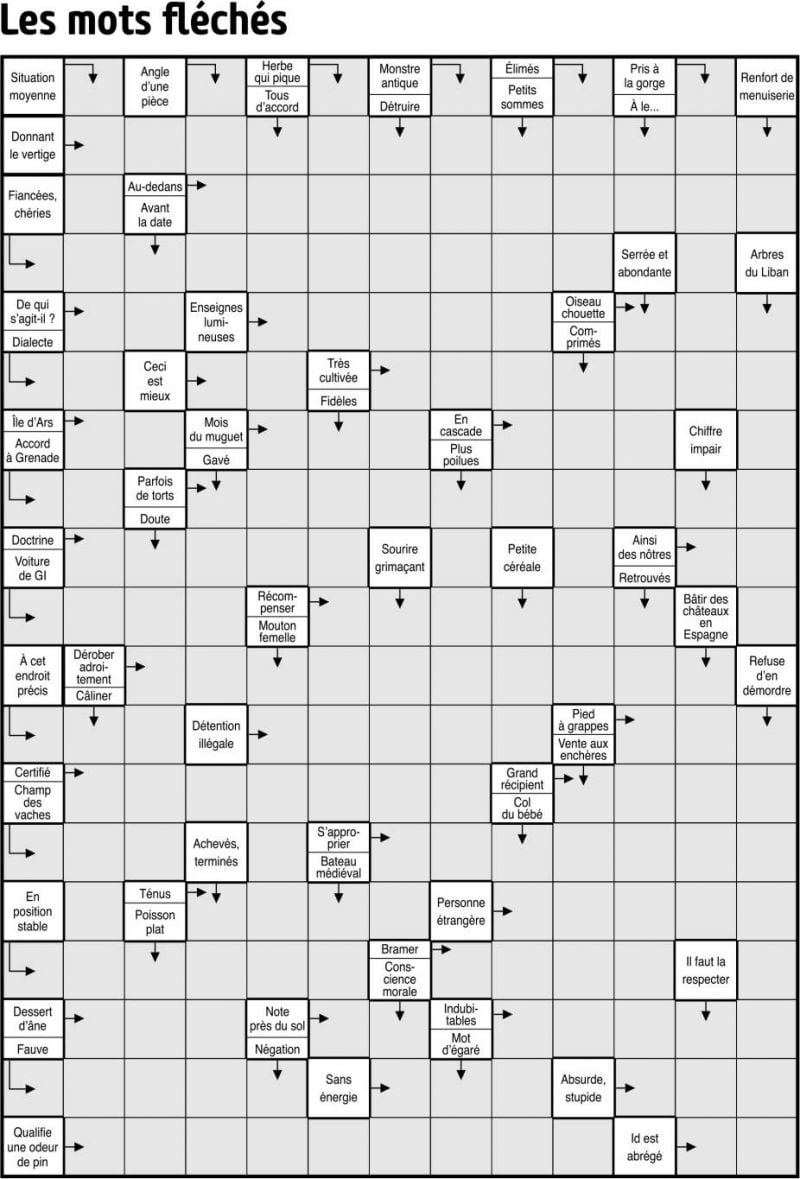 Les mots fléchés