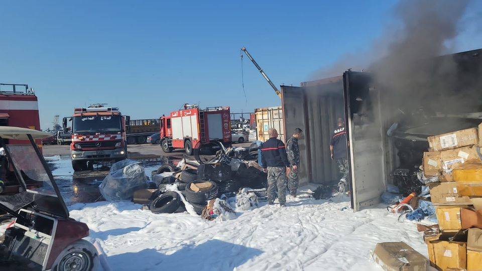 Civil Defense brings fire in shipping containers at Beirut port under control Civil Defense brings fire in shipping containers at Beirut port under control