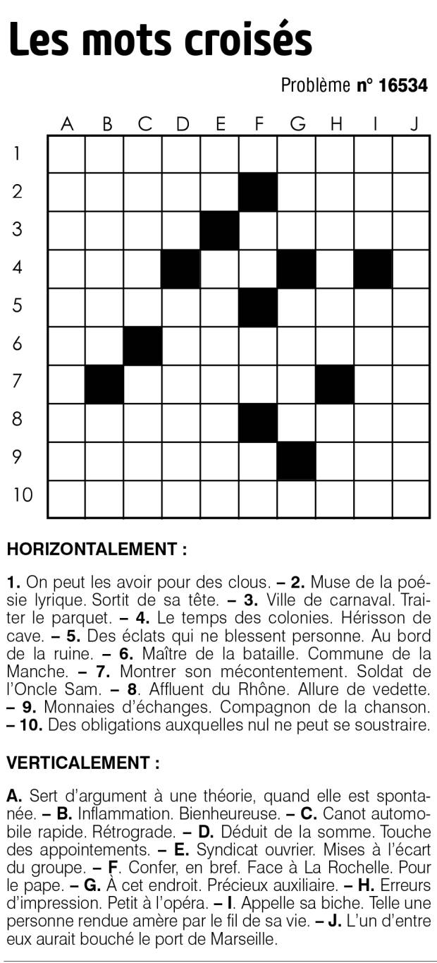 Les mots croisés