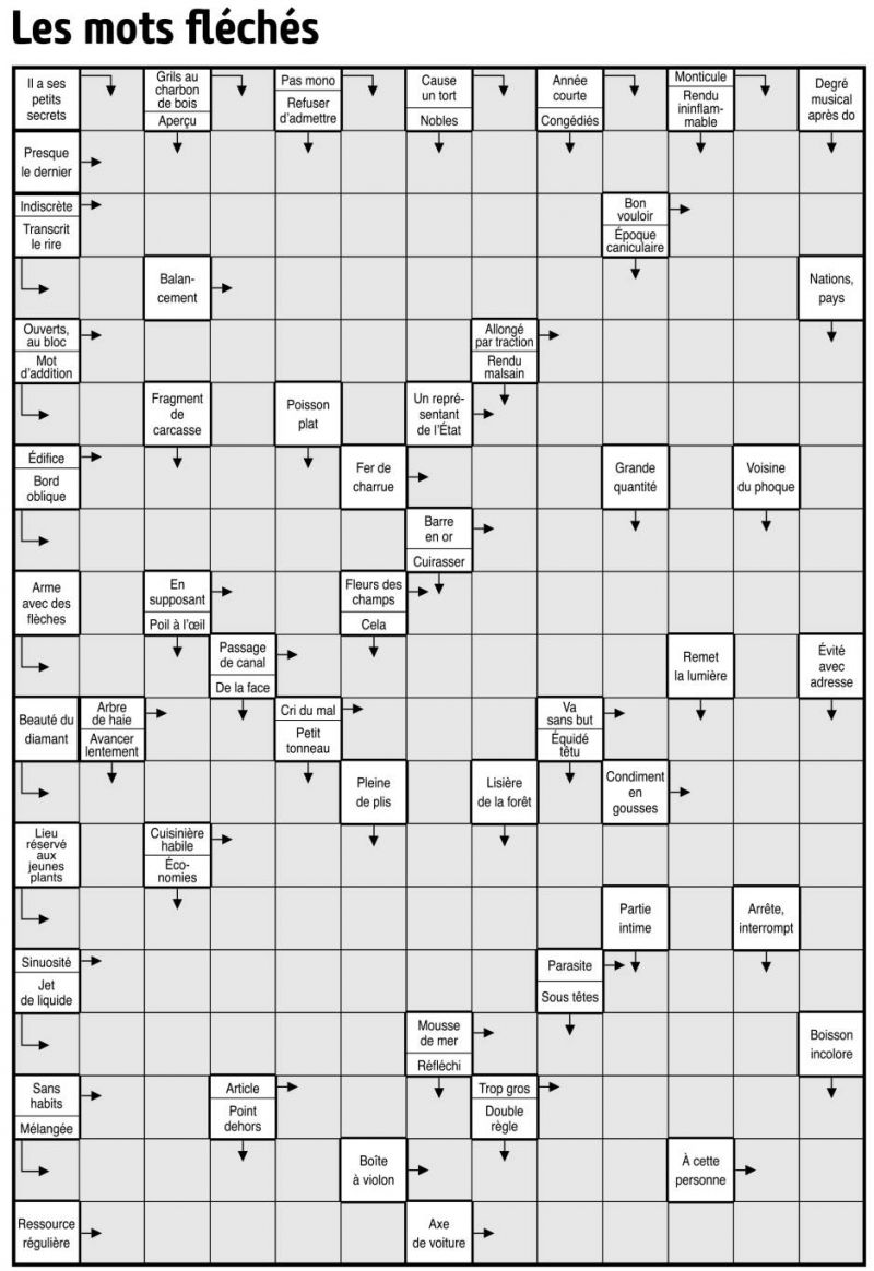 Les mots fléchés