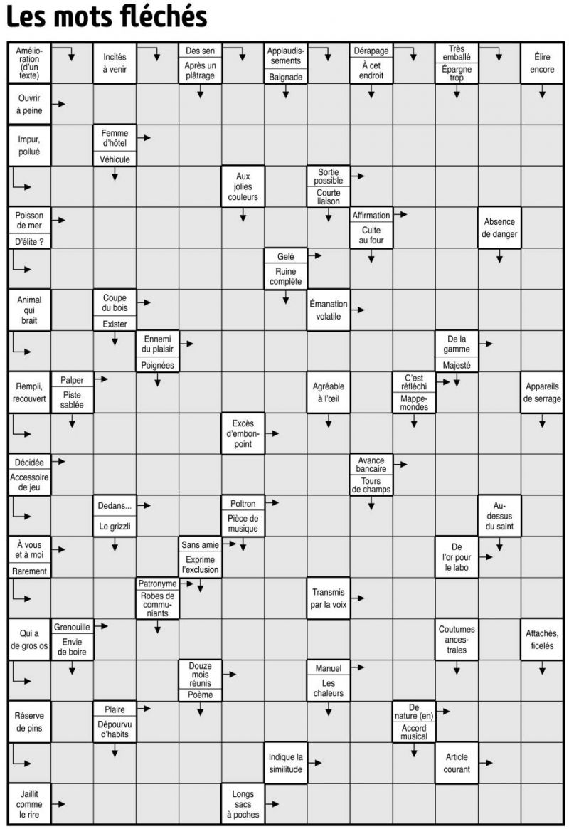 Les mots fléchés