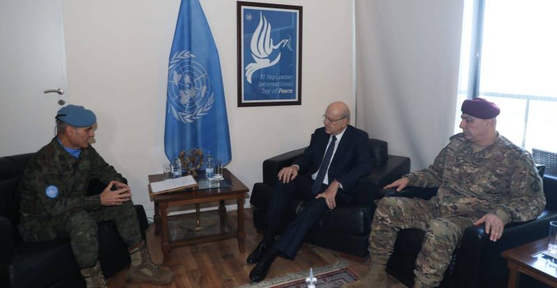 Mikati and army chief visit UNIFIL headquarters after death of Irish peacekeeper