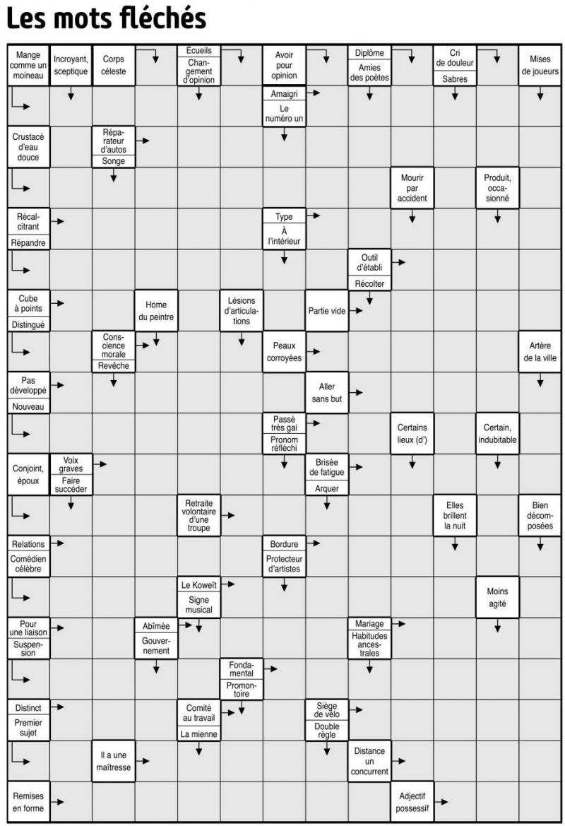 Les mots fléchés