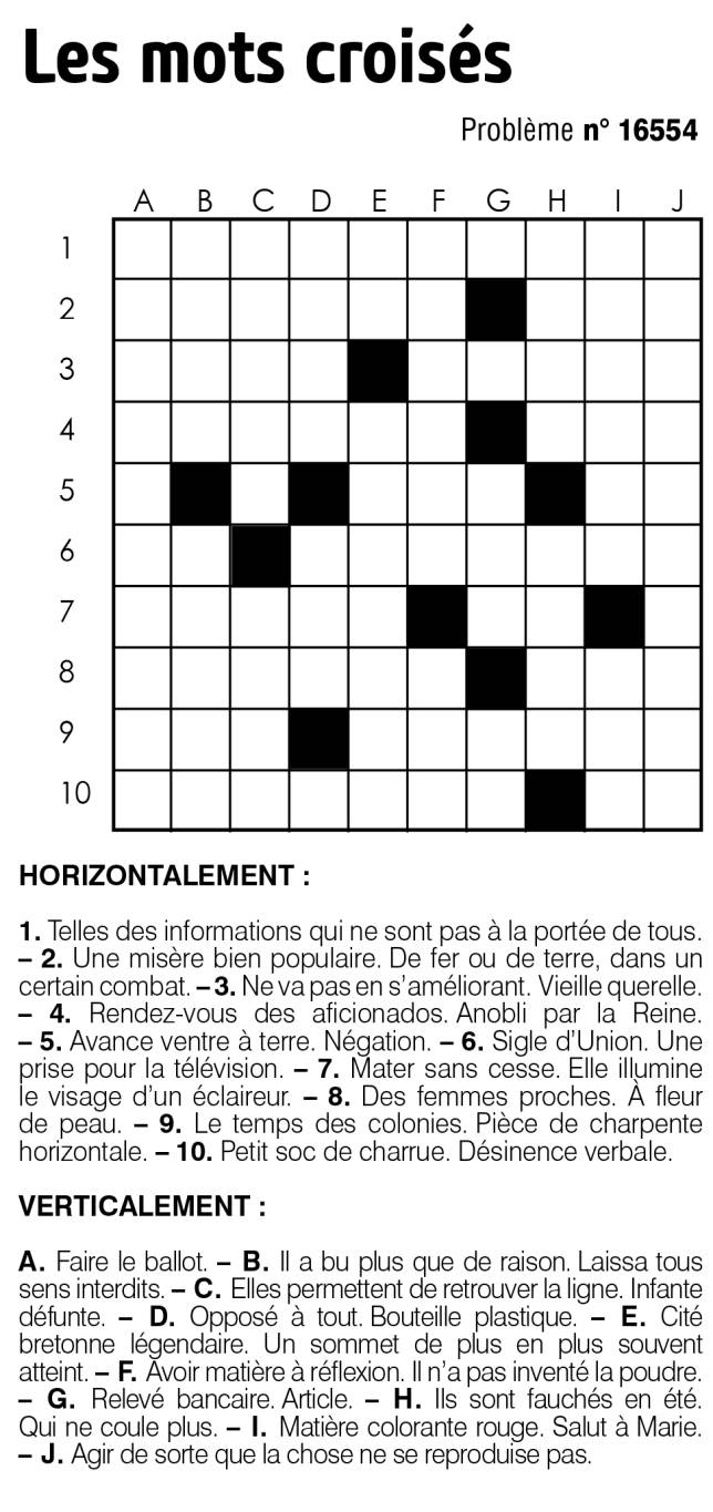 Les mots croisés