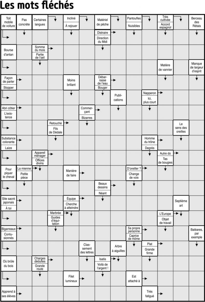 Les mots fléchés