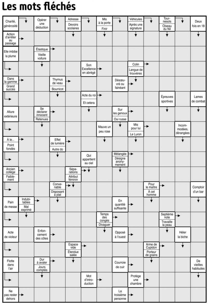 Les mots fléchés