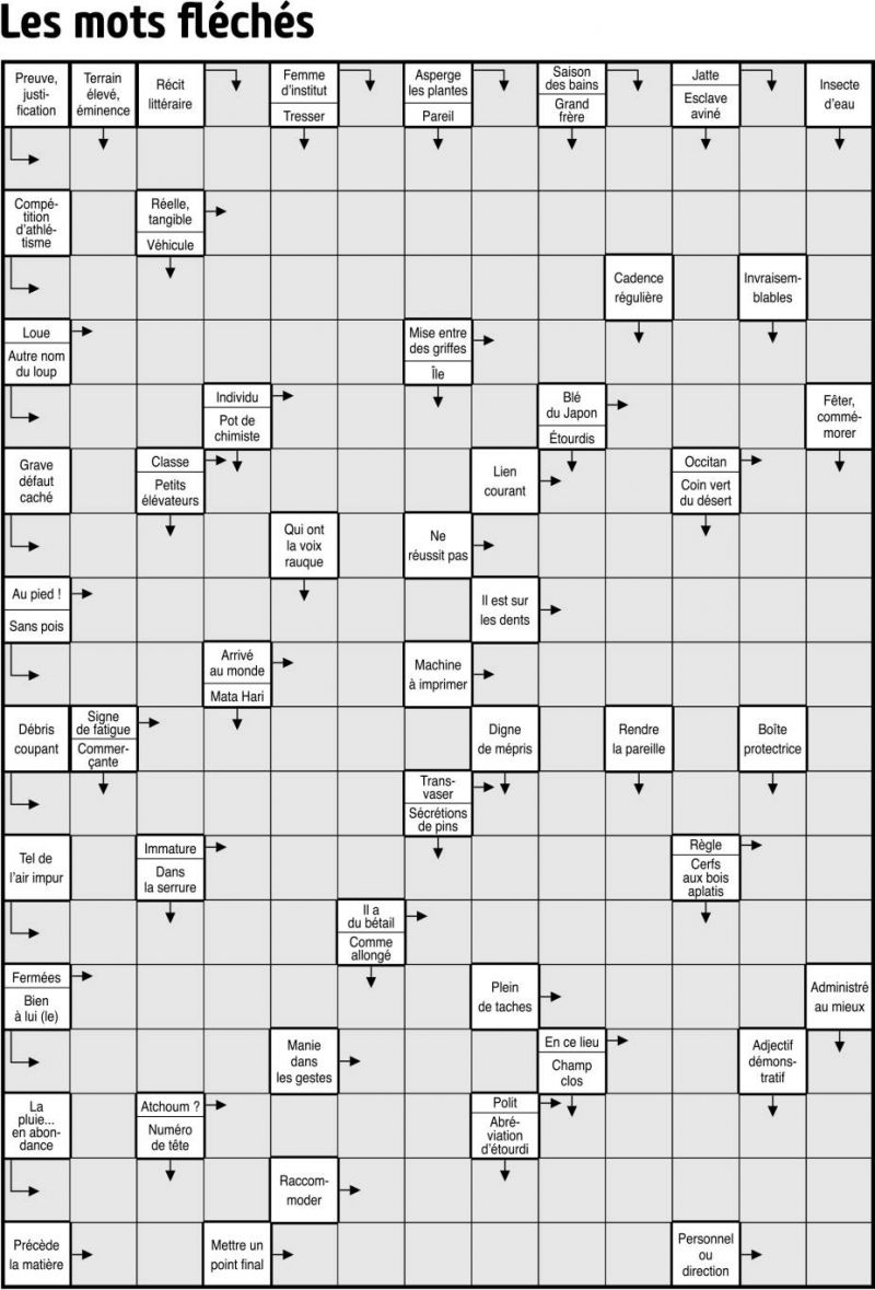 Les mots fléchés