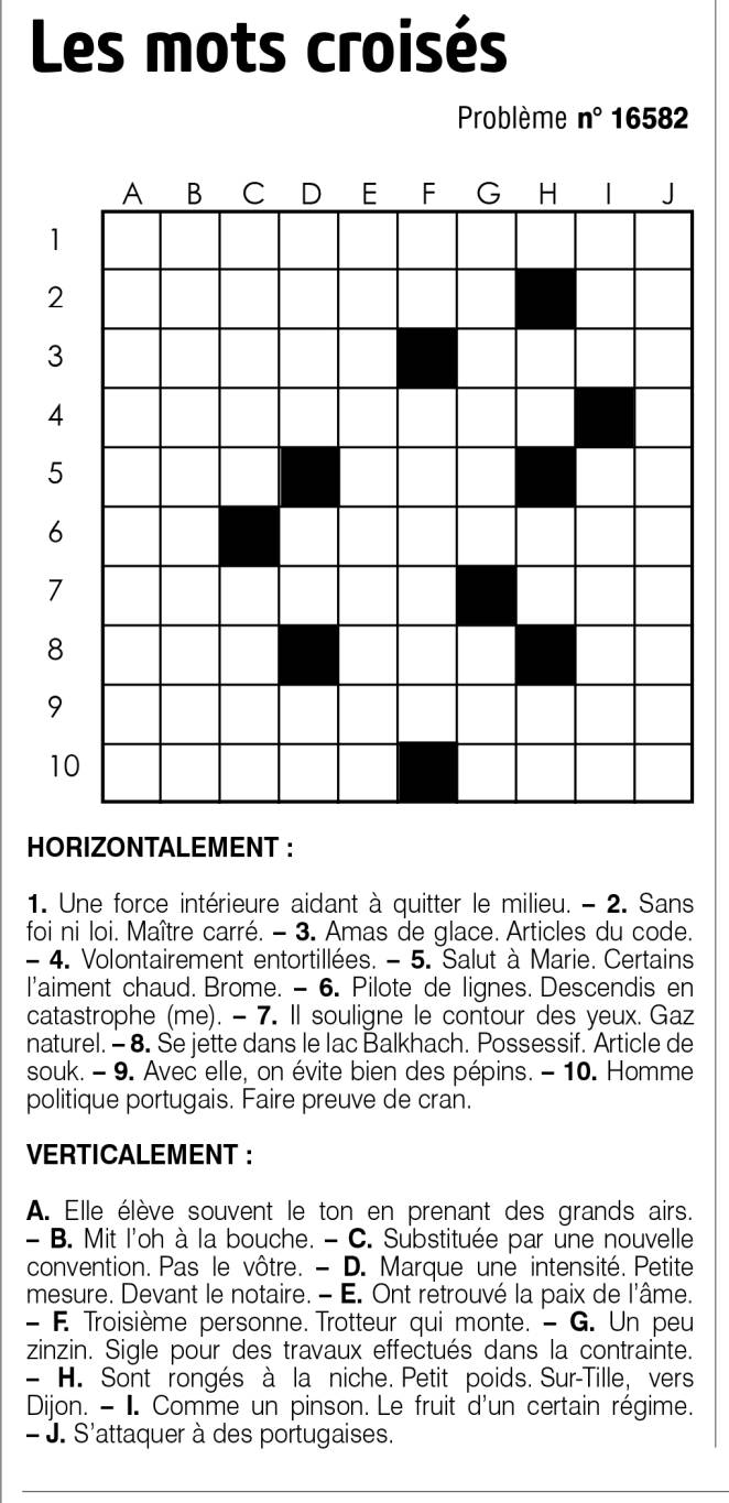 Les mots croisés