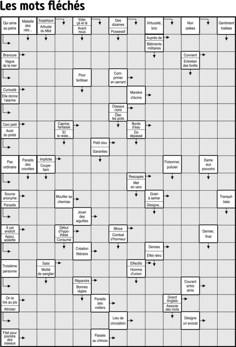Les mots fléchés
