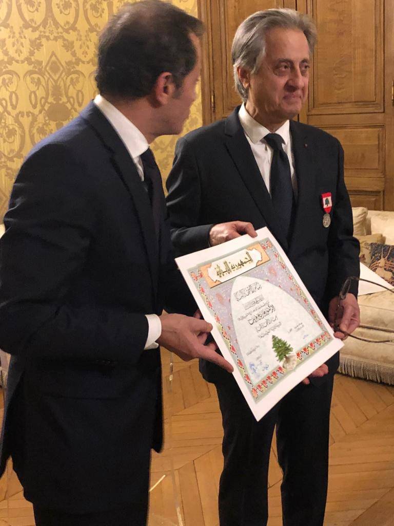 Gabriel Ghorayeb reçoit la médaille du Mérite libanais