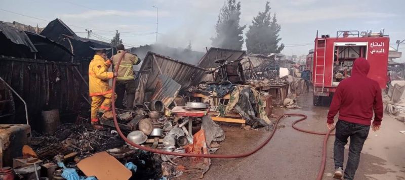 Un incendie au Souk el-Ahad de Tripoli maîtrisé par la Défense civile