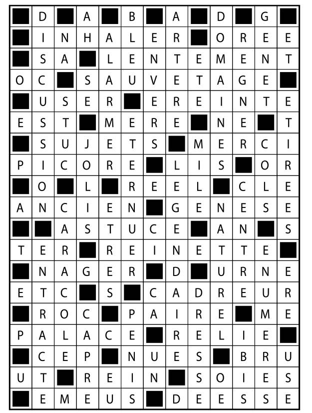 Solutions des mots fléchés du précédent numéro