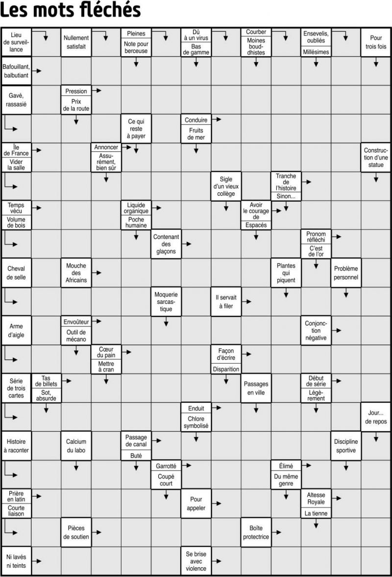 Les mots fléchés