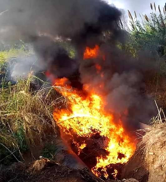 New fire in disused Akkar pipeline New fire in disused Akkar pipeline