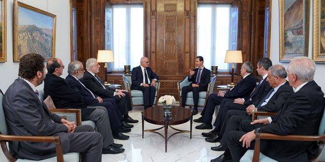 Assad receives Lebanese parliamentary delegation in Damascus
