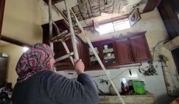 Roof of house in Kfar Roummane collapses, family survives