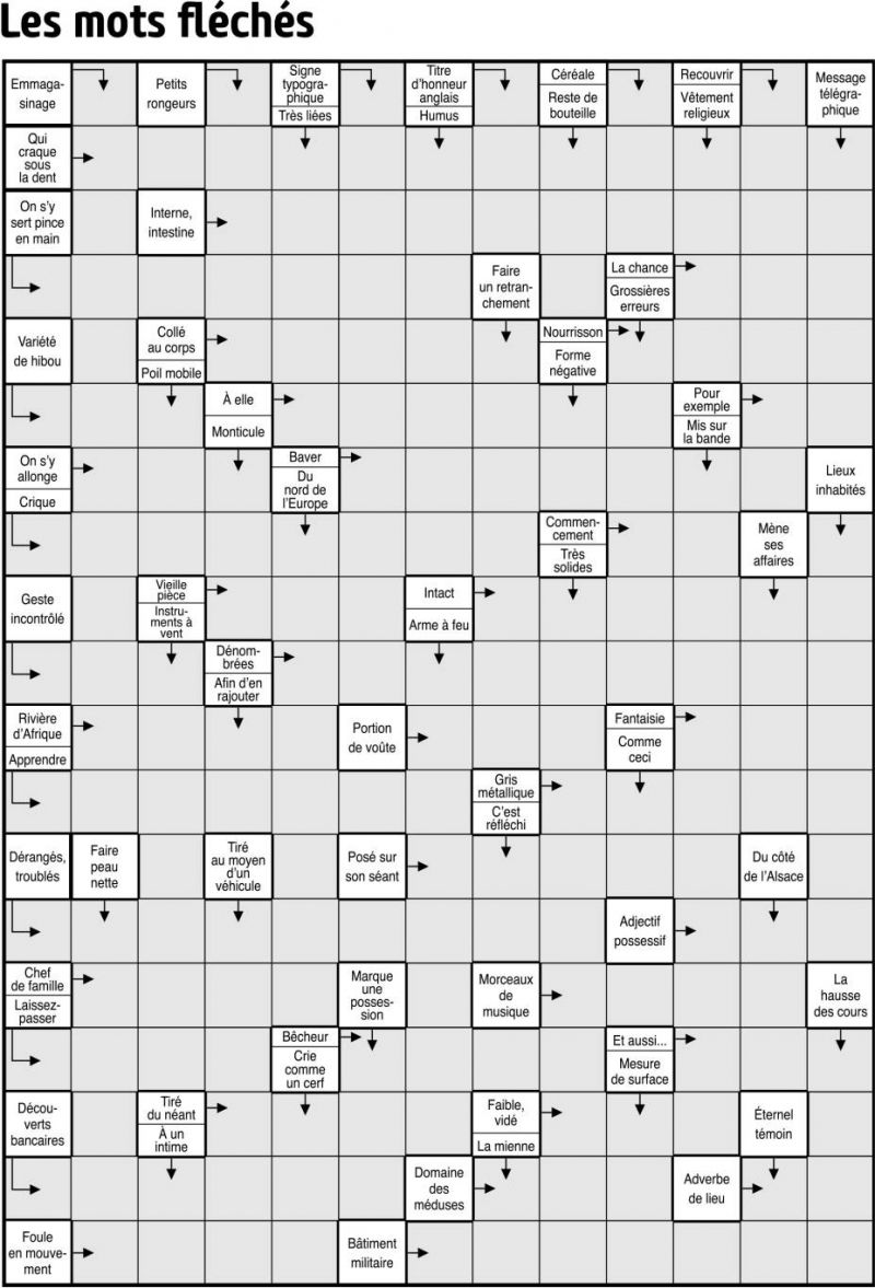 Les mots fléchés
