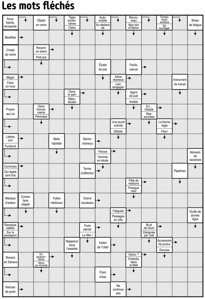 Les mots fléchés