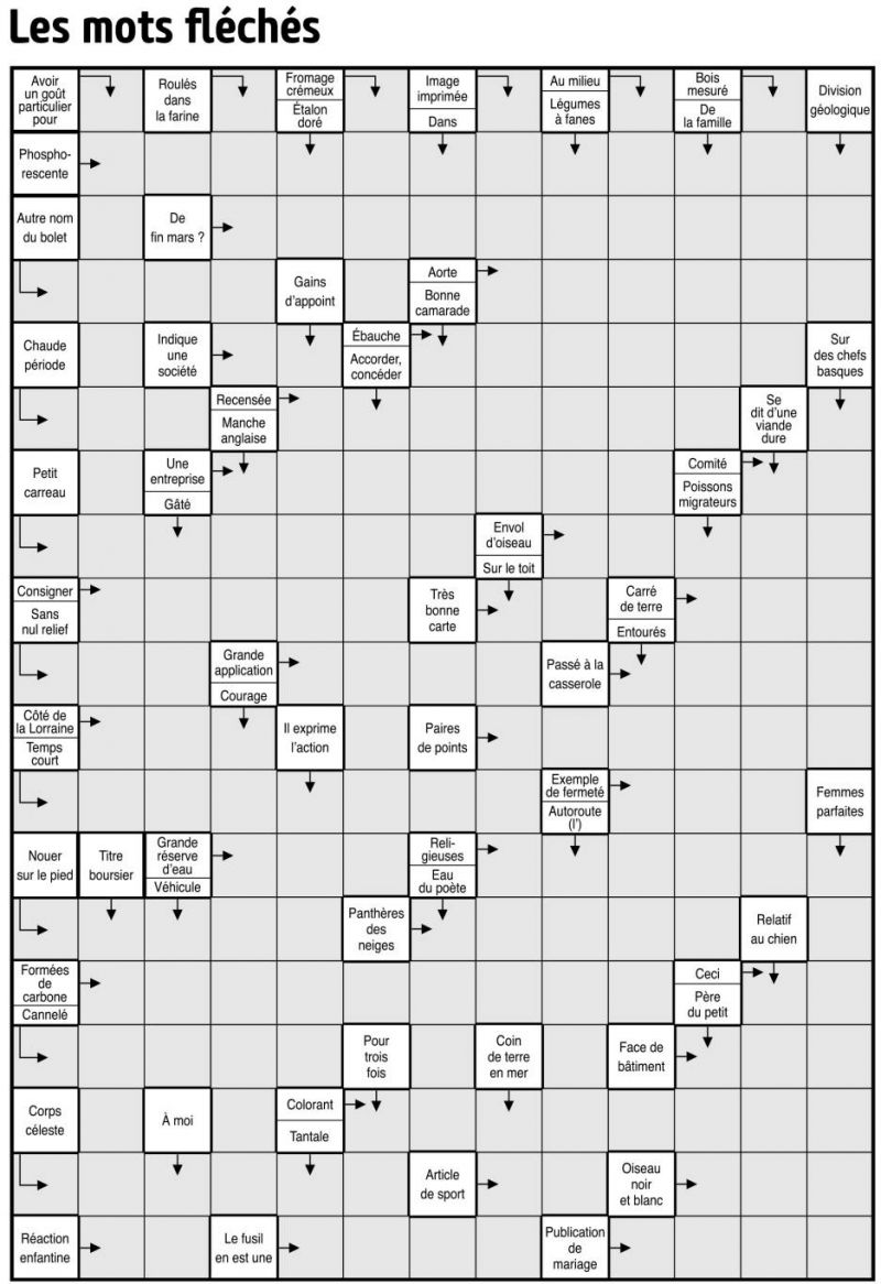 Les mots fléchés