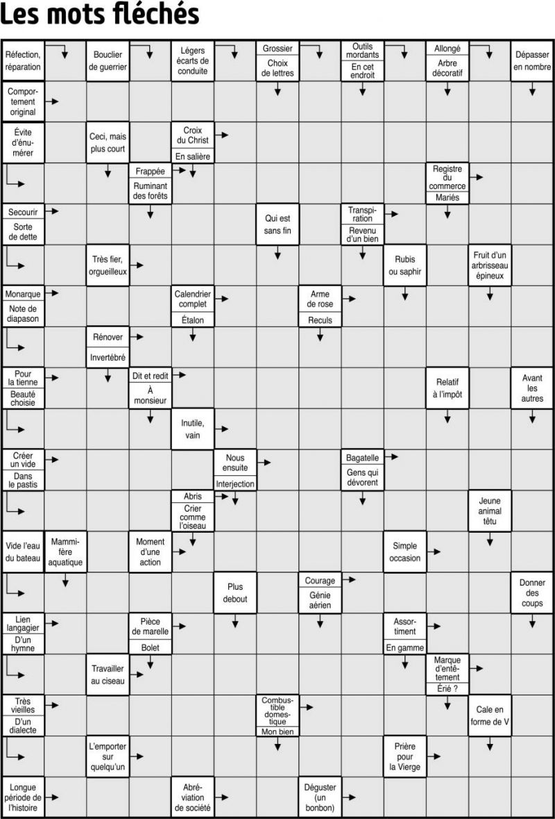 Les mots fléchés