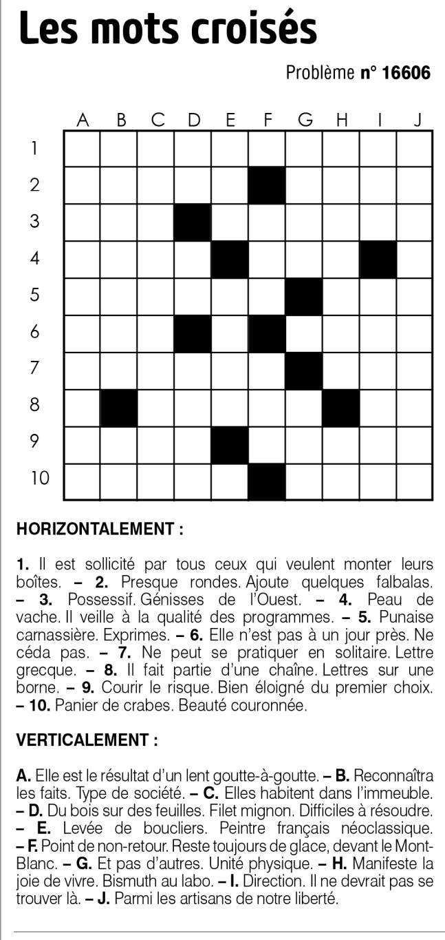 Les mots croisés