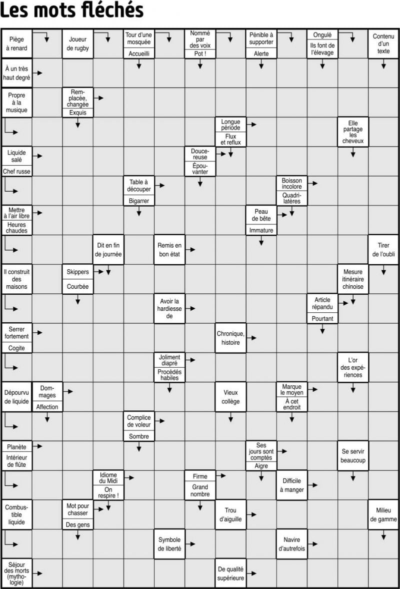 Les mots fléchés