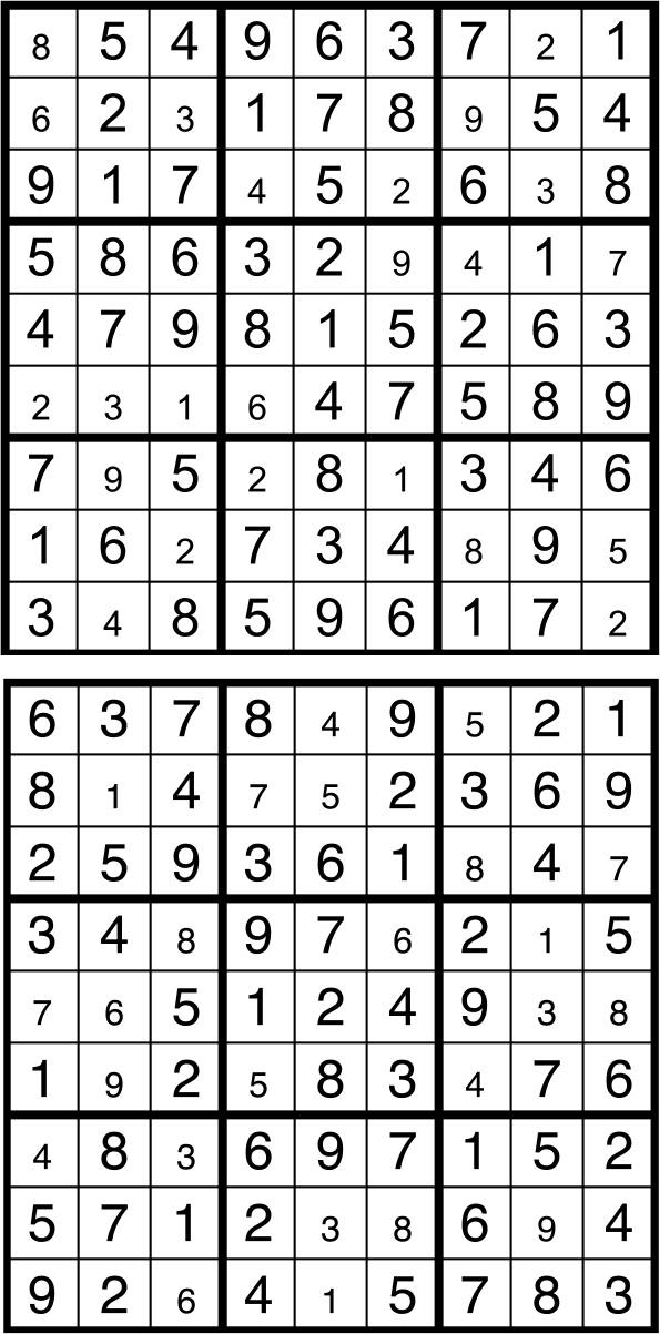 Solutions des sudokus du précédent numéro