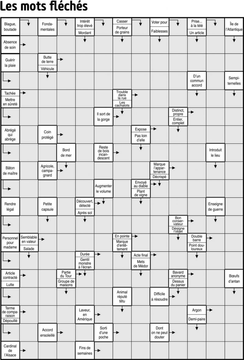 Les mots fléchés