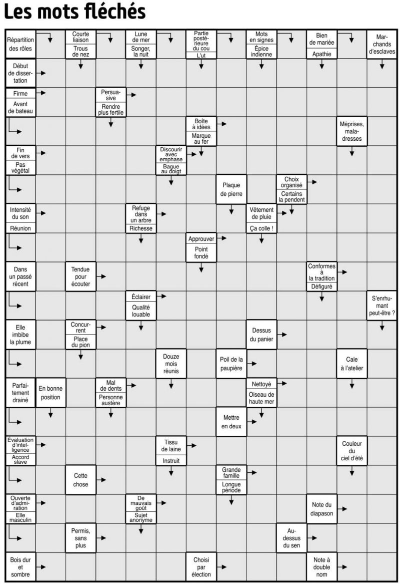 Les mots fléchés