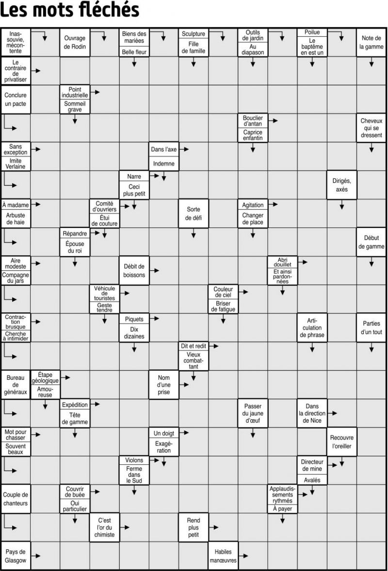 Les mots fléchés