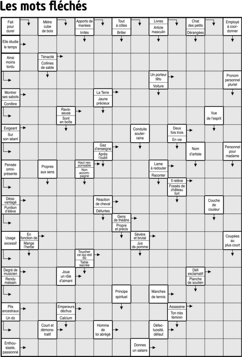 Les mots fléchés