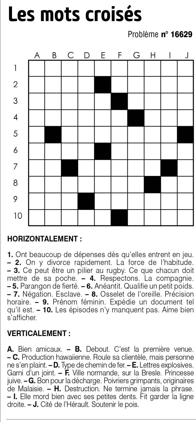 Les mots croisés