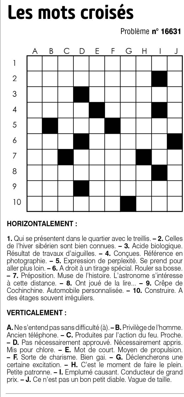 Les mots croisés