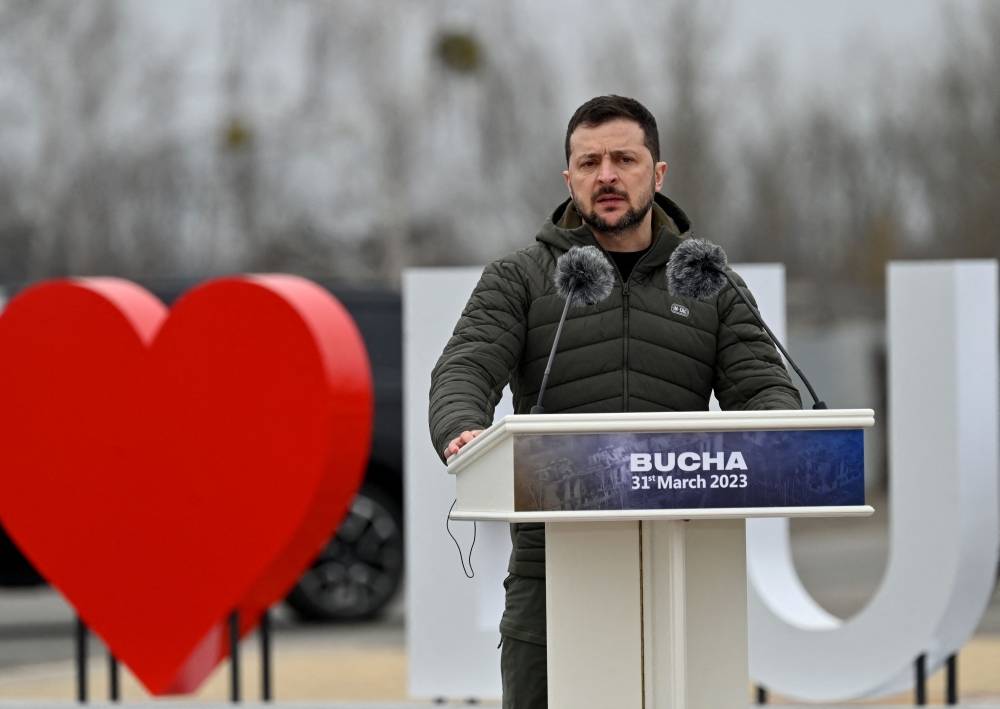 Le président ukrainien Zelensky à Varsovie le 5 avril