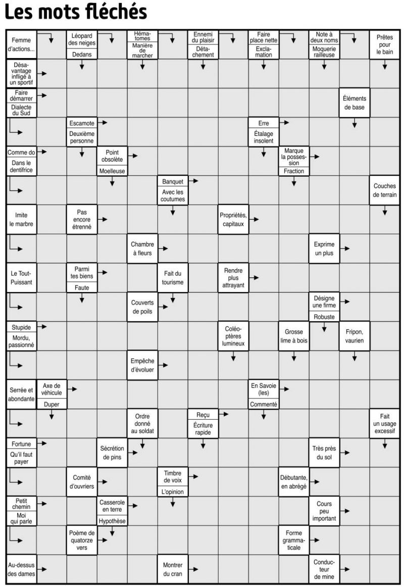 Les mots fléchés