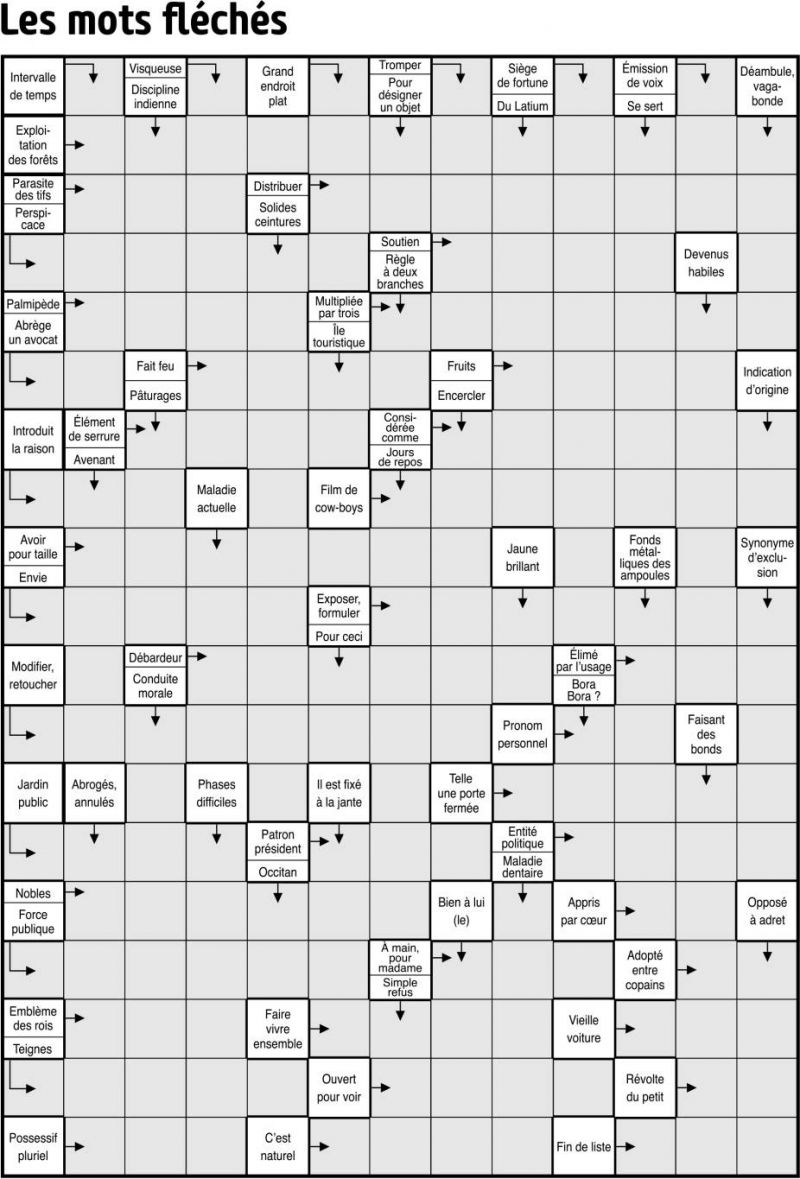 Les mots fléchés