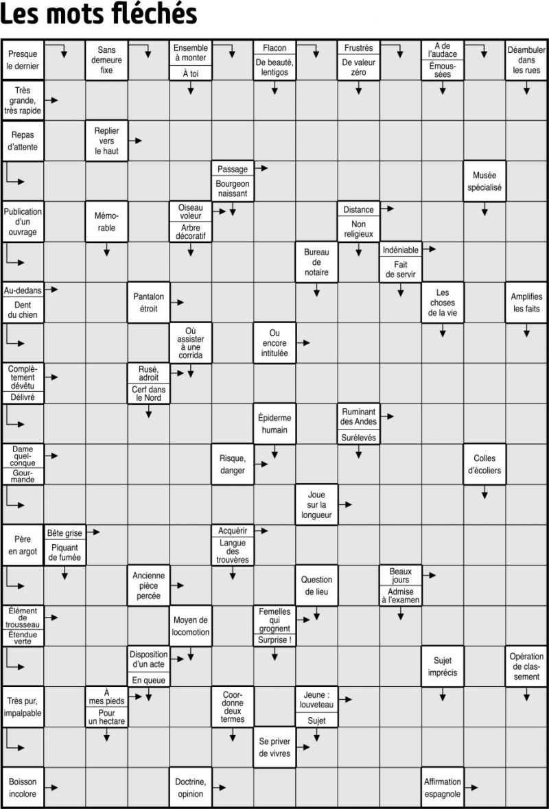 Les mots fléchés