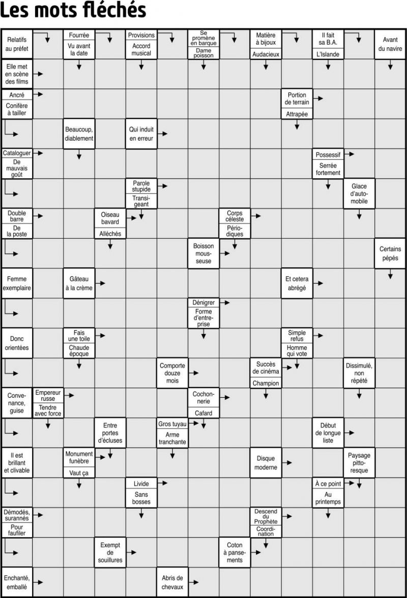 Les mots fléchés