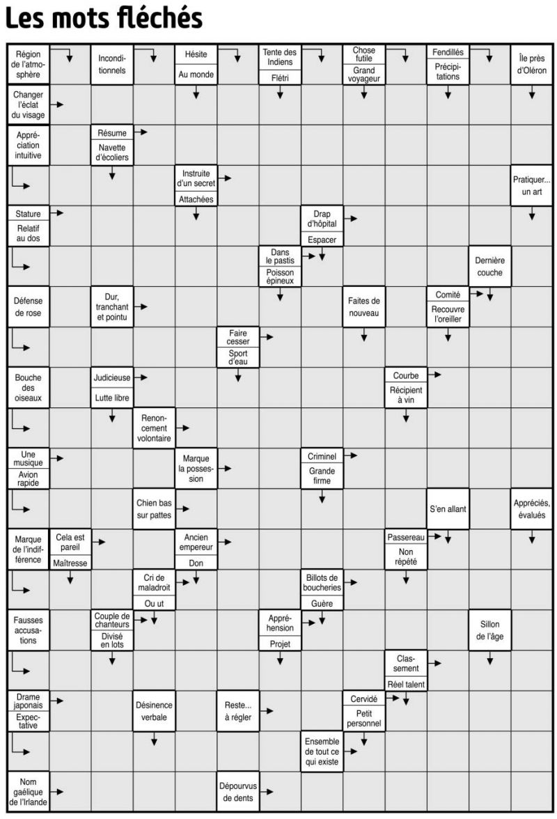 Les mots fléchés