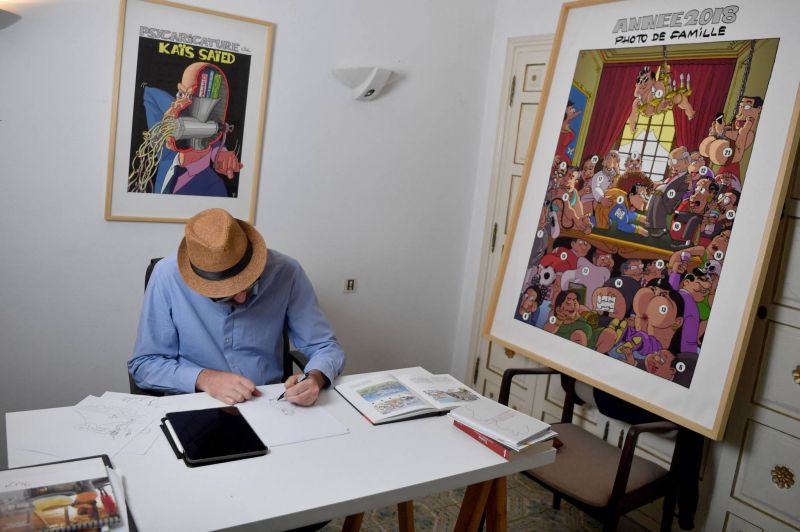 En Tunisie, le caricaturiste Z, critique féroce du président Saied