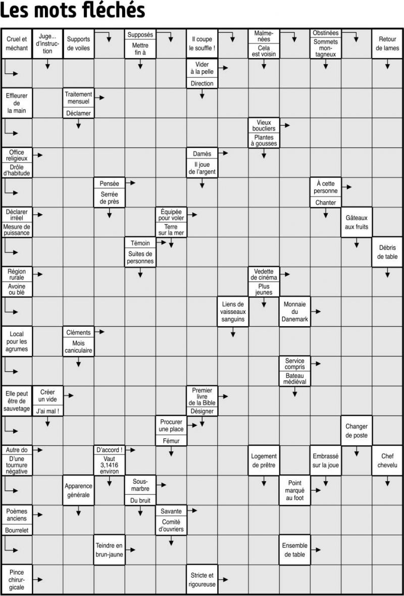 Les mots fléchés